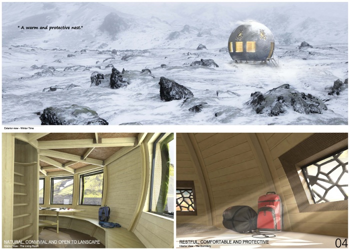 Hraun Wild Sphere : Paysage Hivernal et Perspective Intrieure