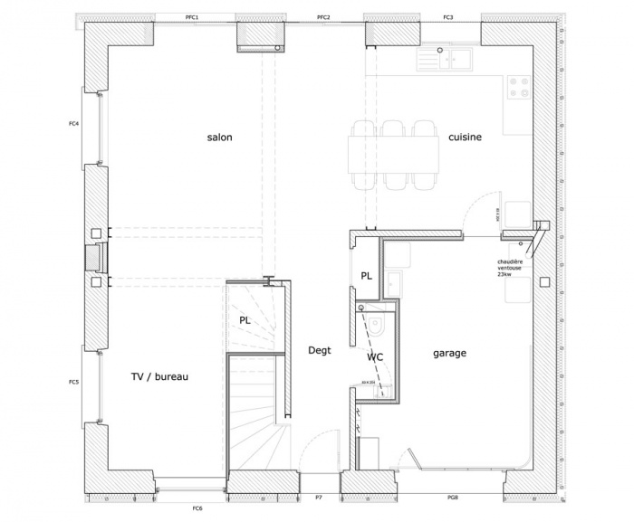 r�novation globale d'une maison avec ITE : plan-900