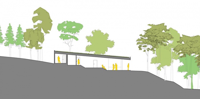 habitat en sous-bois �cologique : coupe-800
