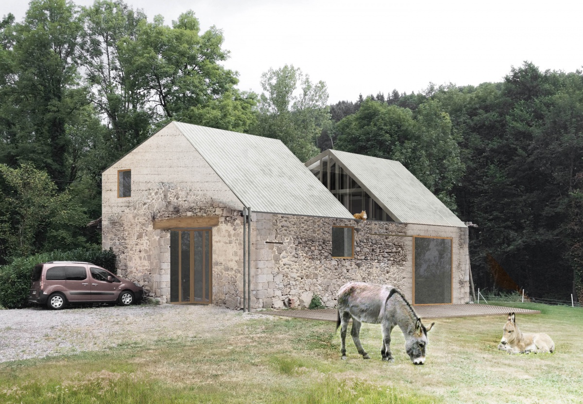 Transformation d'une grange en habitation, transformation de la toiture : Exte?rieur finale light